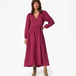 Xirena Gia Midi Dress Cranberry Sz M